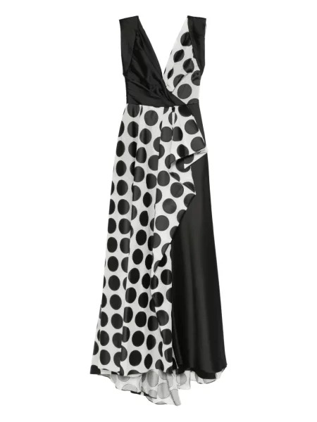 Rochie maxi Gemy Maalouf cu buline cu volane de costum alb