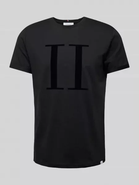 T-shirt z nadrukiem z logo model ‘Encore’ Les Deux czarna