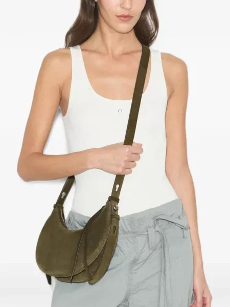 Geantă Tory Burch din piele de căprioară verde