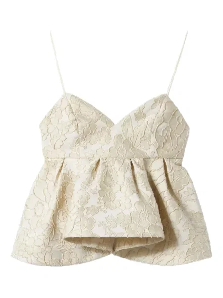 Cu peplum top La Doublej cu model floral din dantelă