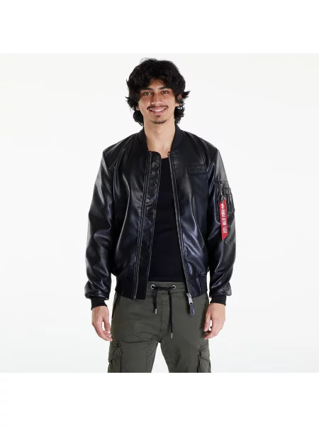 Usnjena jakna Alpha Industries črna