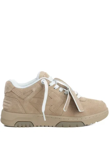 Sneakerși Off-white din piele de căprioară business alb