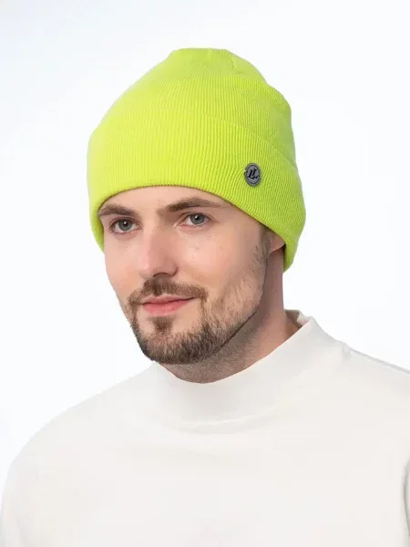 Шапка Luckylook из модала желтая