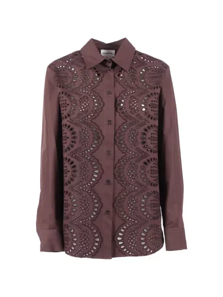 Cămașă P.a.r.o.s.h. cu aplicații maro