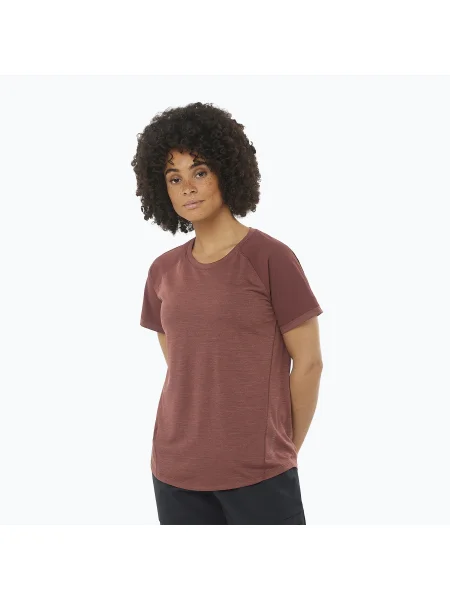Tricou de trekking pentru femei Salomon Outline rum raisin