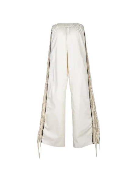 Pantaloni Sadh cu franjuri alb