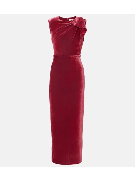 Rochie maxi Roland Mouret cu funde de catifea de costum roz