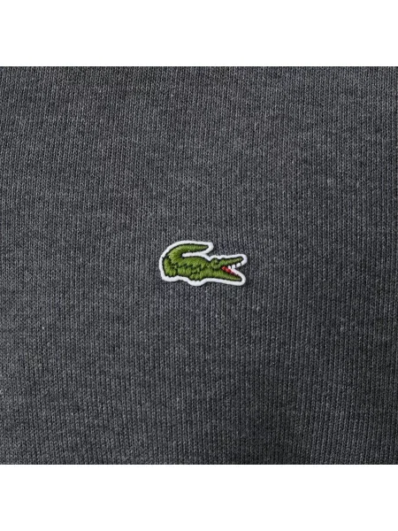 Lacoste Bluza Z Zamkiem Dzianina Interlock Stójka Melanż szary