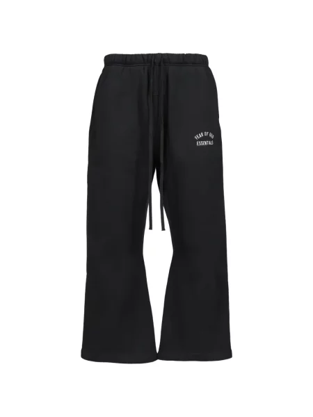 Pantaloni Essentials cu imagine evazate negru