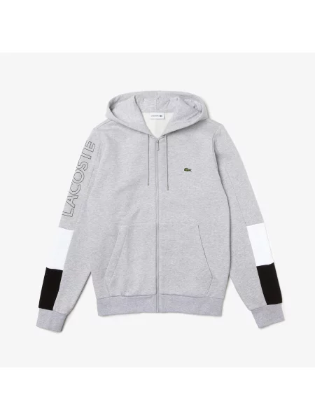 Толстовка на молнии Lacoste серая