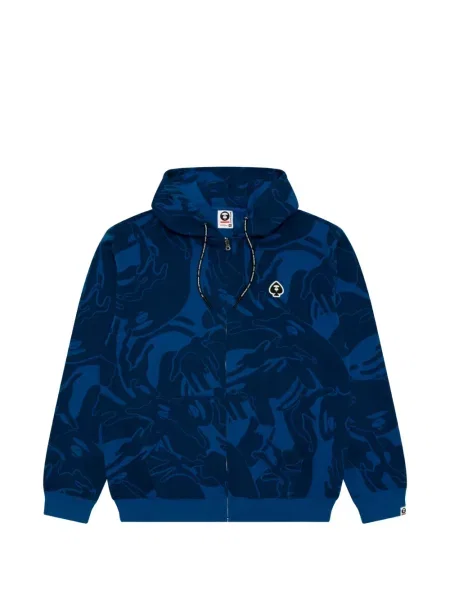 Hanorac cu glugă Aape By A Bathing Ape cu imagine cu model camuflaj albastru