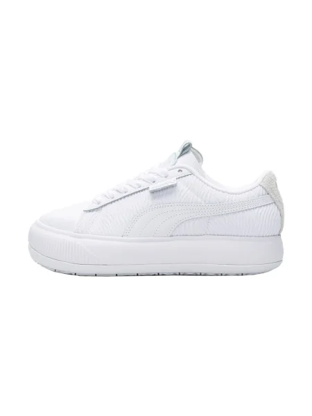 Pantofi Puma din piele de căprioară alb