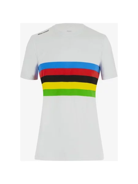Koszulka Santini x UCI World Champion Rainbow krótki rękaw L biały