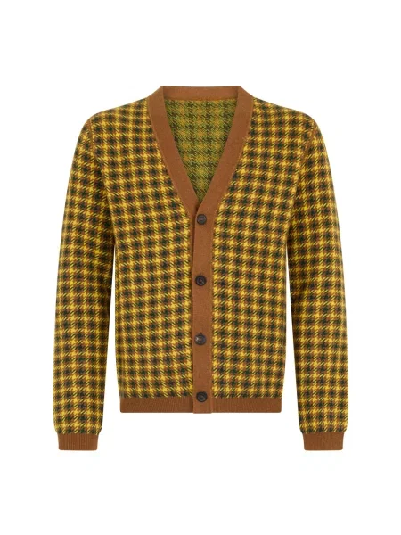 Wielobarwność kardigan Malo z kaszmiru w kratkę
