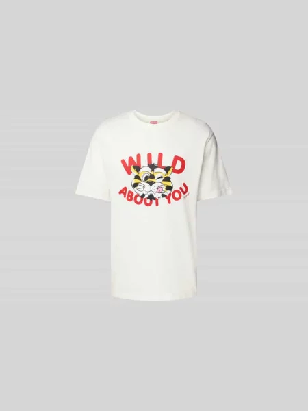 T-shirt o kroju regular fit z czystej bawełny Kenzo biała