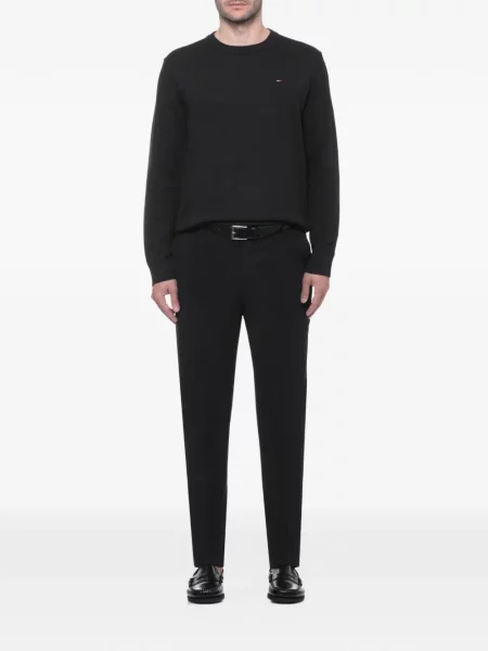 Haftowany sweter Tommy Hilfiger czarny