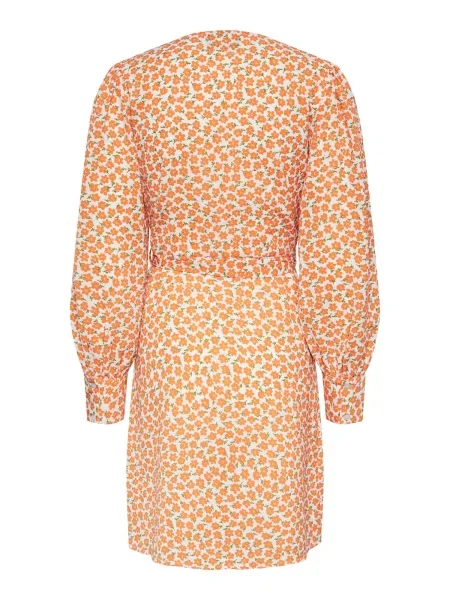 PIECES Rochie JOE verde / portocaliu alb