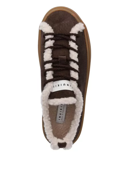 Sneakers Inuikii με κορδόνια με δαντέλα καφέ
