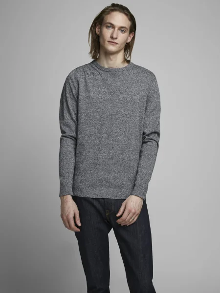 JACK & JONES Pulover pegasto siva