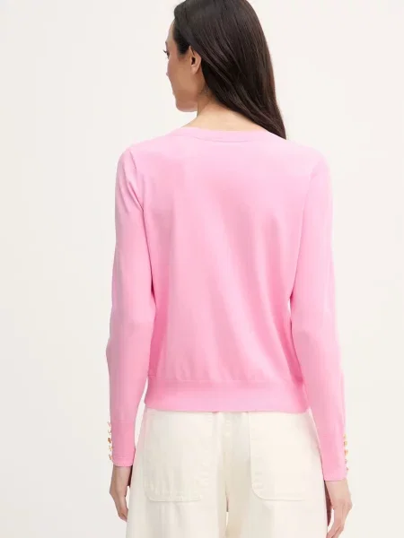 Tommy Hilfiger sweter z bawełną różowy