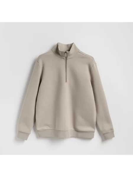 Reserved Állógalléros egyszínű pulcsi világos szürke