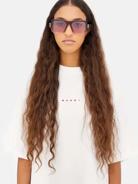 Marni ochelari de soare Zamalek Faded Burgundy femei roz