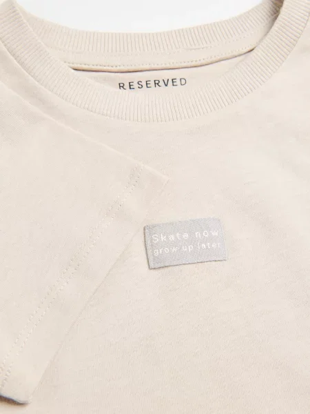 Reserved Футболка з нашивкою бежевий