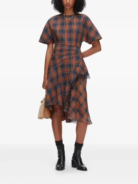 Rochie 3.1 Phillip Lim în carouri de costum roșu
