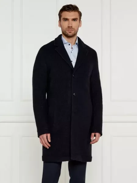 BOSS BLACK De lână palton Hyde negru