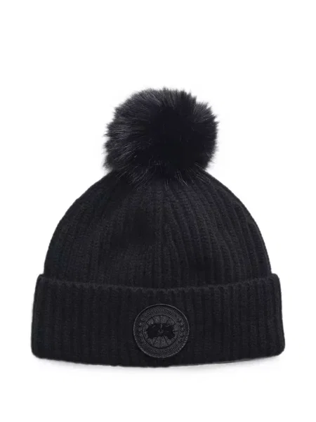 Căciulă Canada Goose tricotate cu pompoane negru