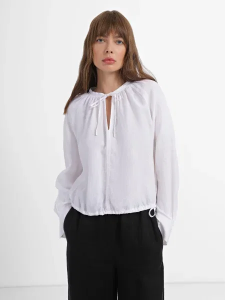 Marc O’Polo Блуза з довгим рукавом Без підкладки білий