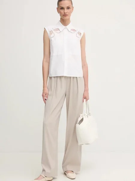 Классическая ошейниковый рубашка Dkny белая