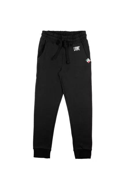 Leone Podstawowe spodnie zimowe dla dzieci z małym logo czarne