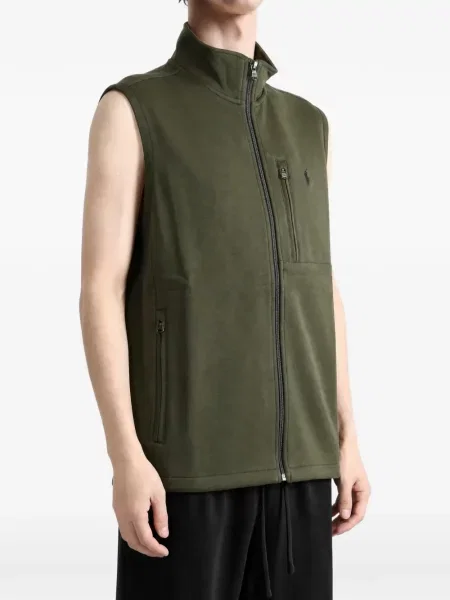 Geacă Polo Ralph Lauren cu broderie din fleece negru