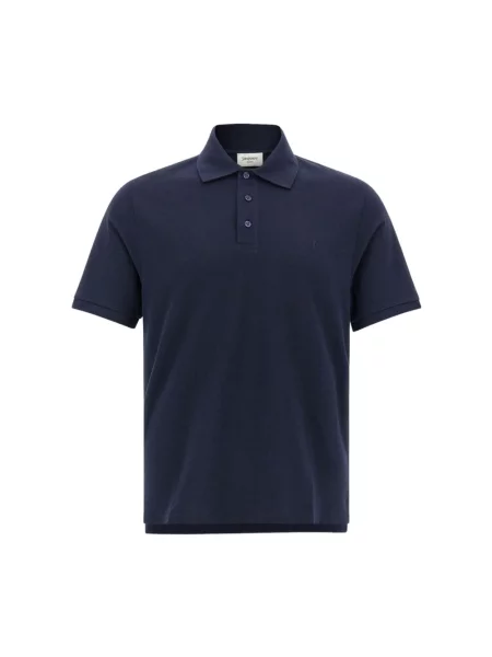 Haftowana koszulka polo Saint Laurent niebieska