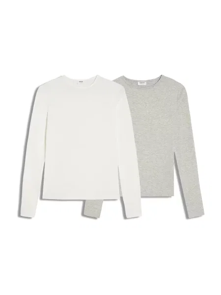Bershka Tricou gri amestecat alb