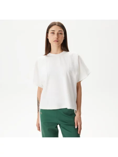Lacoste Koszulka Loose Fit Crew Neck T-Shirt biały