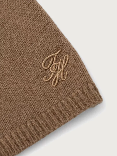 Tommy Hilfiger Czapka Script Brązowy jasny beżowa
