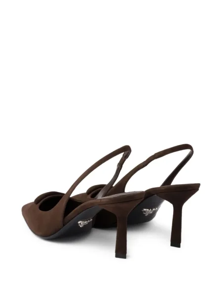 Pantofi cu toc Prada slingback maro