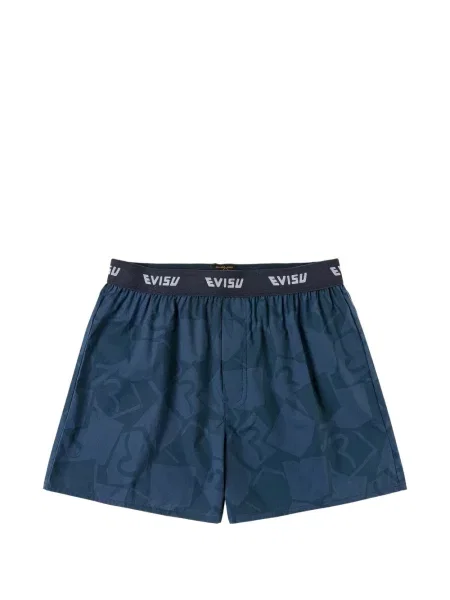 Pantaloni scurți Evisu cu imagine albastru