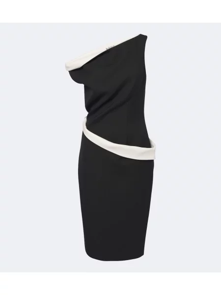Rochie midi Róhe de lână cu un umăr gol negru