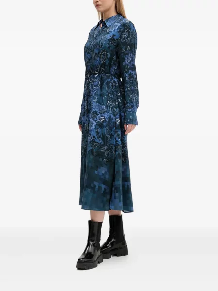 Rochie Desigual cu model floral de costum albastru