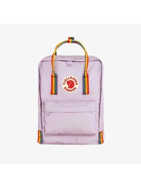 Раница Fjallraven Kanken Rainbow лилаво малък с апликация пастел