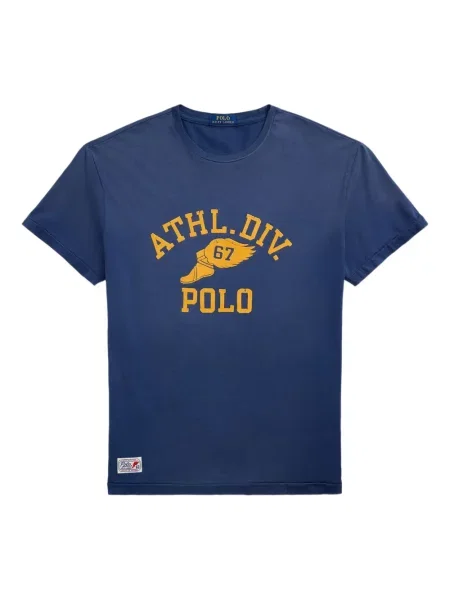 Велурена дълго тениска Polo Ralph Lauren с принт бяло