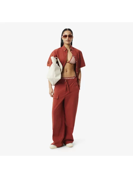 Lacoste Dół Od Bikini Z Monogramem czerwony