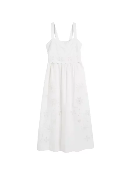 Rochie midi Chinti & Parker cu broderie alb