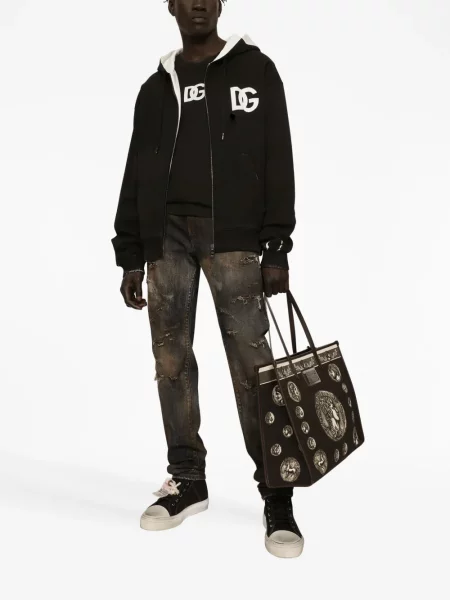 Krátké tričko Dolce & Gabbana s potiskem černé