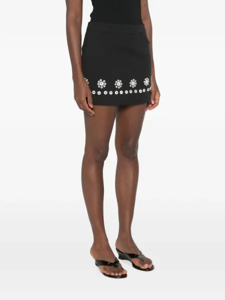 Fusta mini Stine Goya cu model floral negru