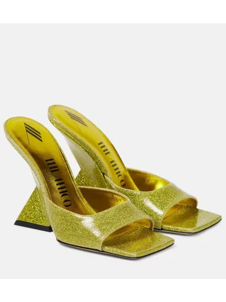 Papuci tip mules The Attico verde