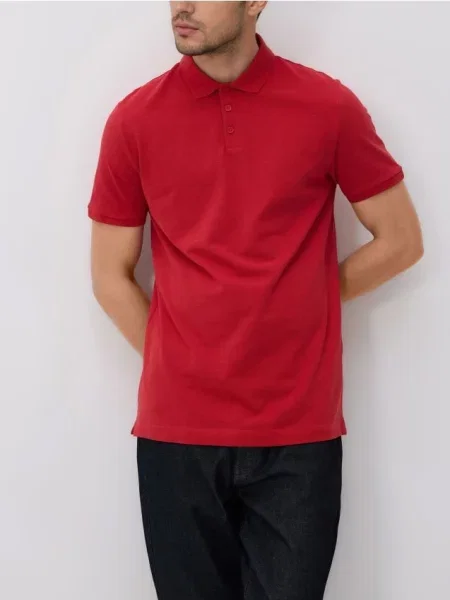 Reserved Tricou polo regular fit roșu